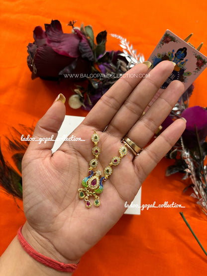 Heavy peacock AD mala for laddu gopal size 4-5-6