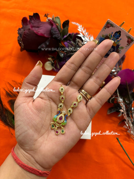 Heavy peacock AD mala for laddu gopal size 4-5-6
