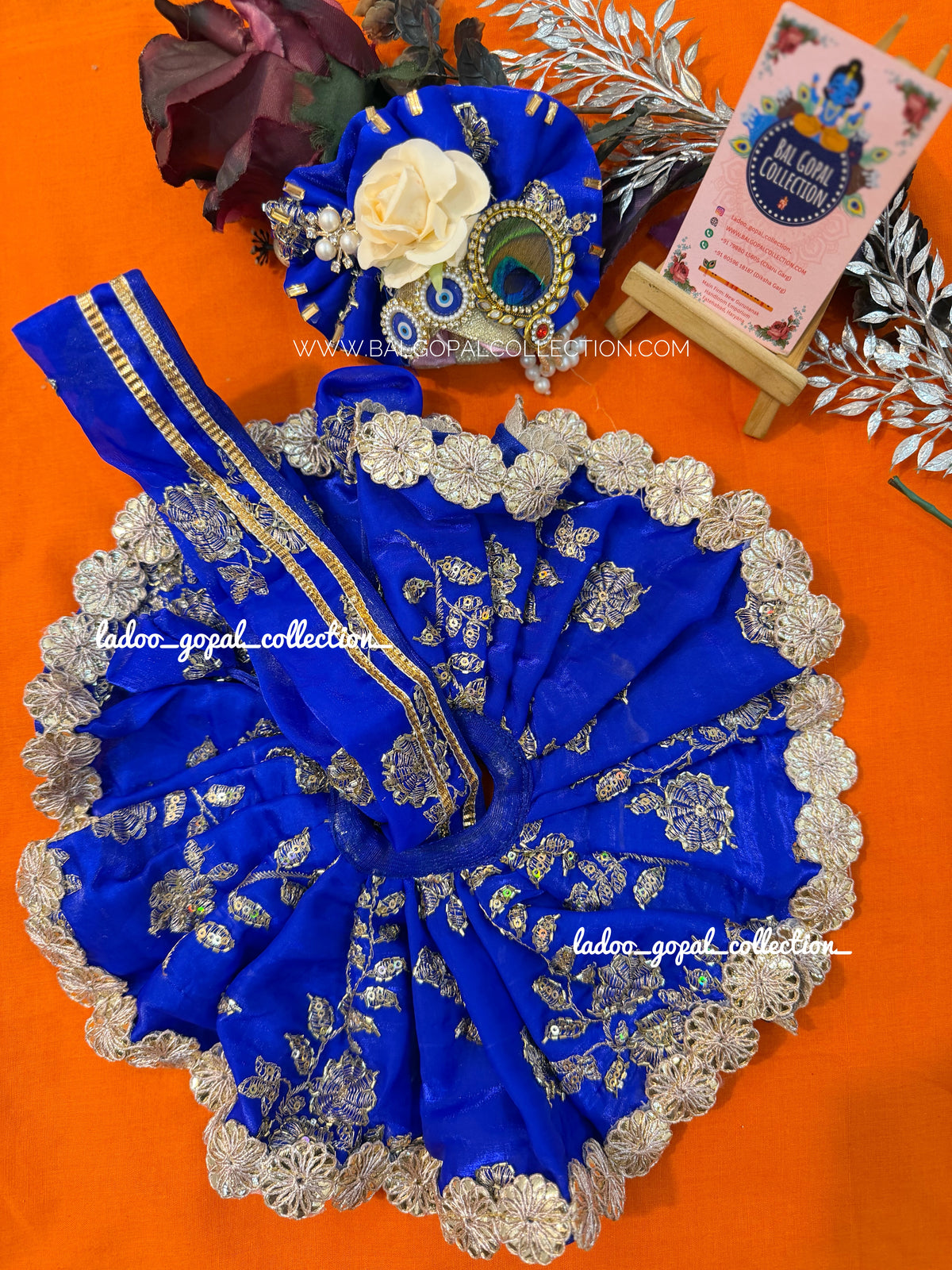 Royal blue poshak for laddu gopal/ radha rani