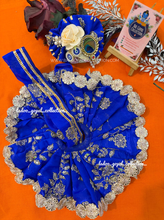 Royal blue poshak for laddu gopal/ radha rani