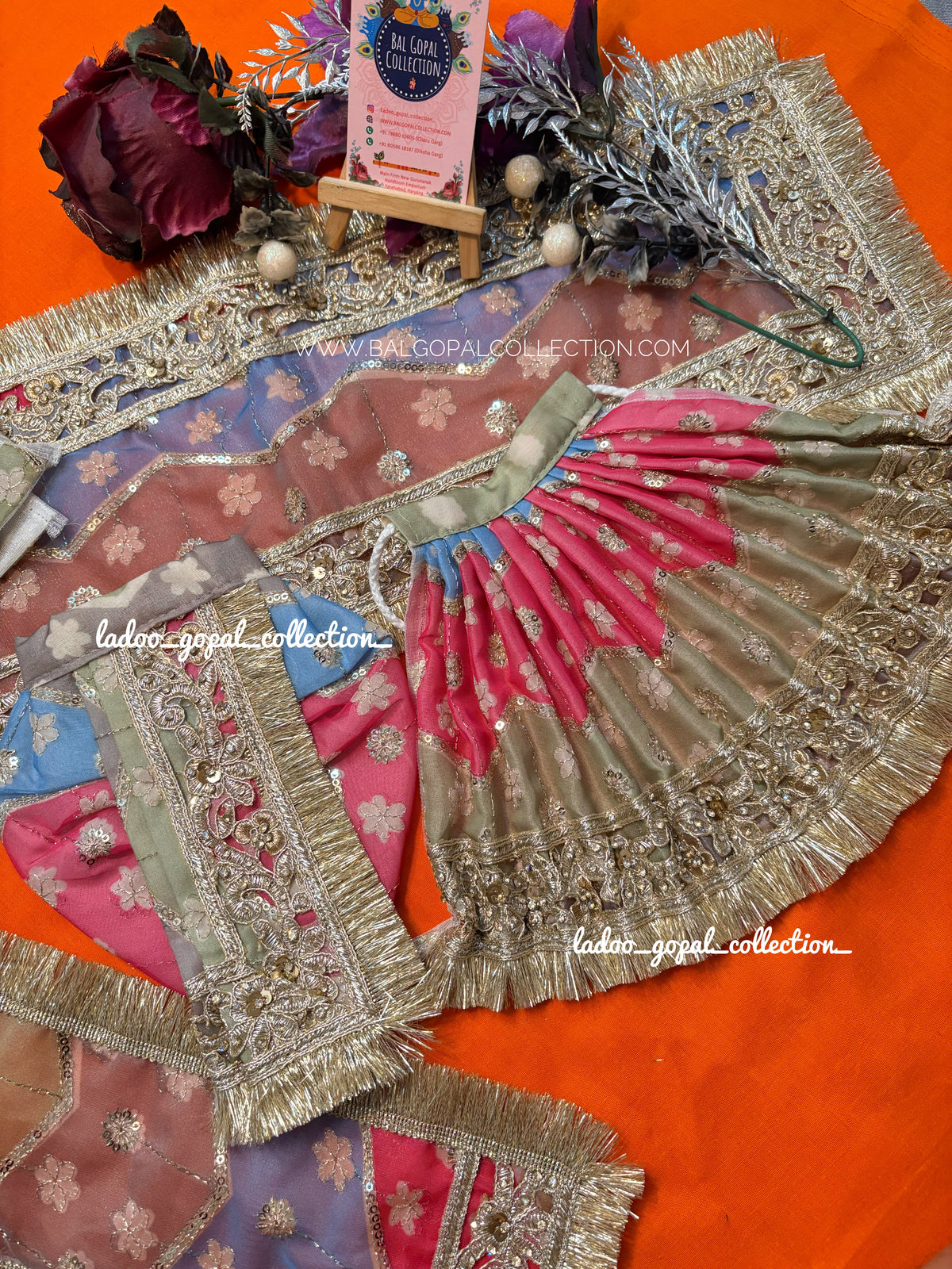 Heavy Radha krishna poshak (7 inches)