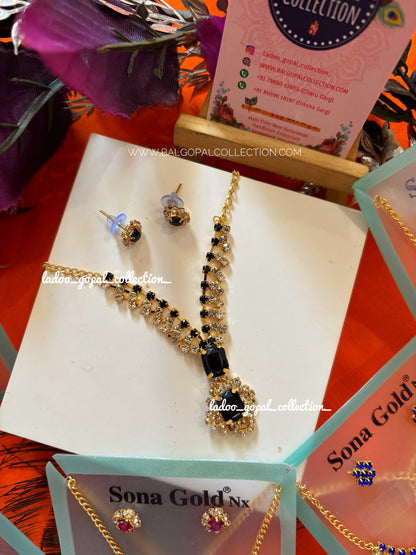Ruby mala with earrings for laddu gopal
