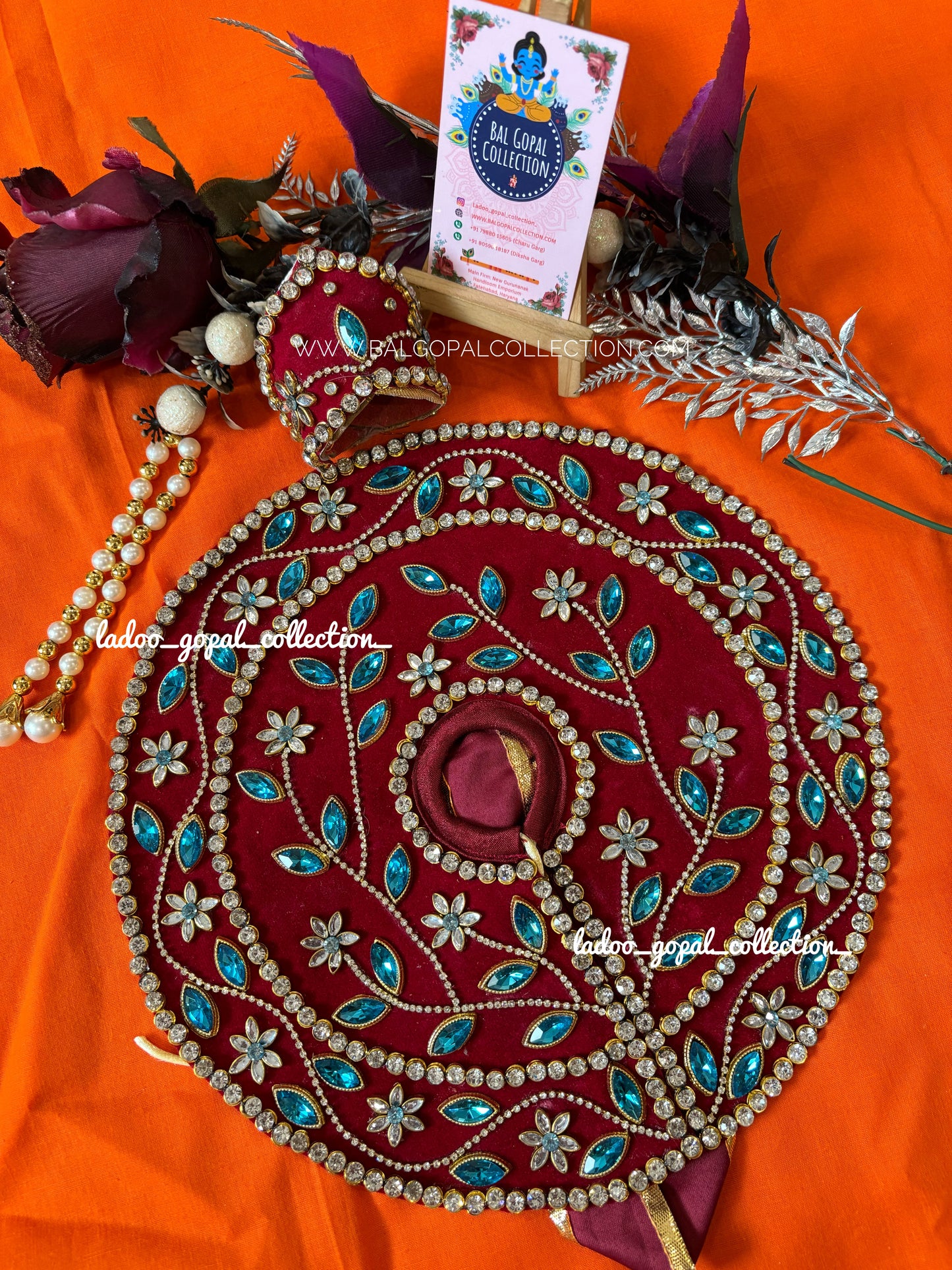 Heavy kundan poshak for laddu gopal