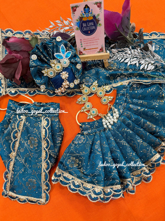 Shahi blue radha krishna poshak (RK Set)