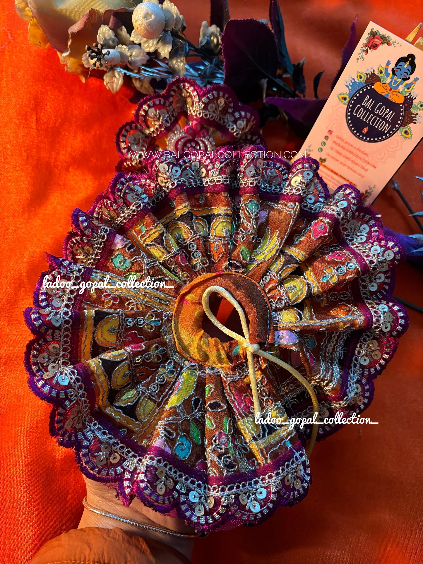 Heavy colorful poshak with pagdi for laddu gopal