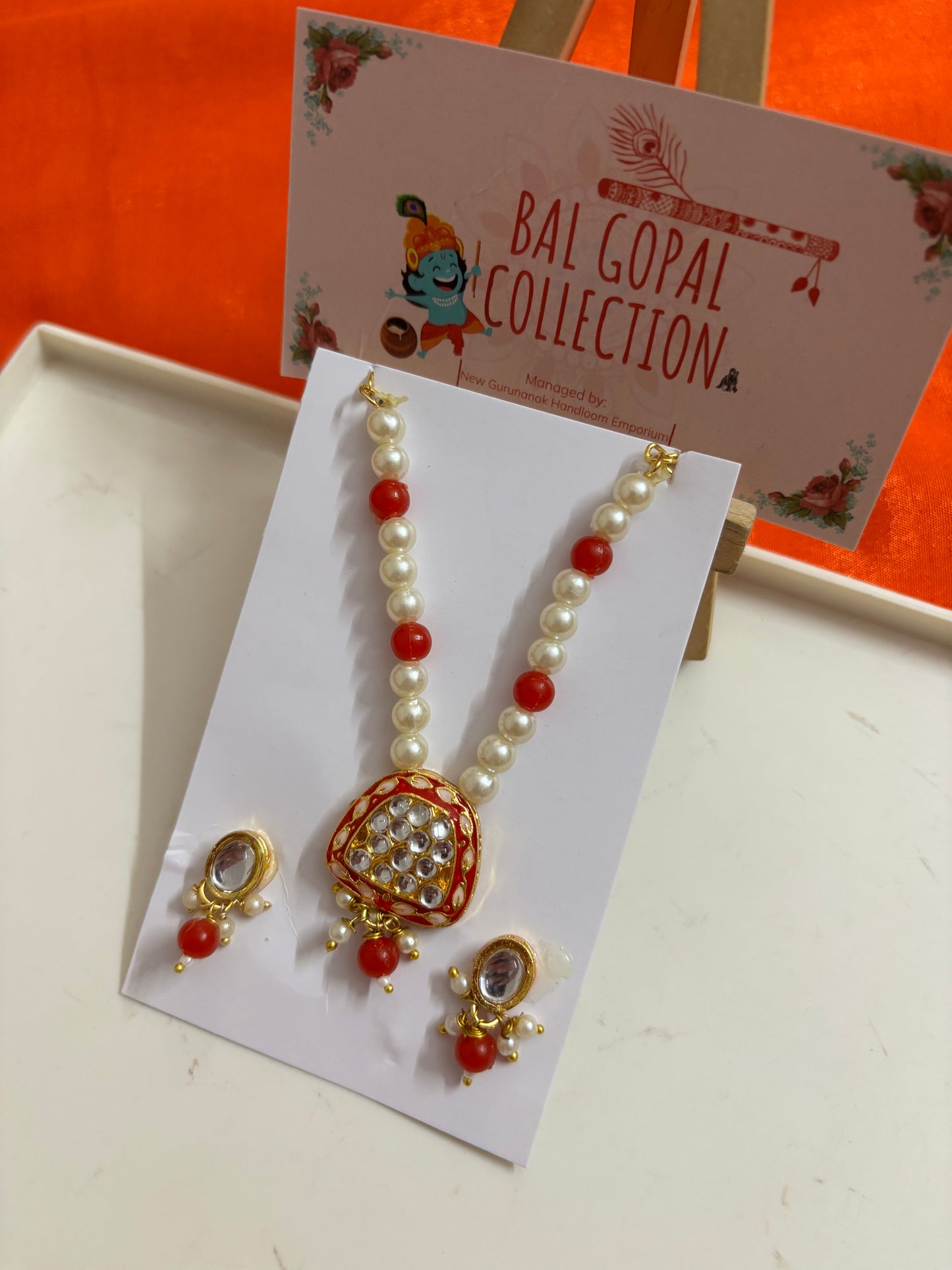 Heavy mala earrings set for laddu gopal