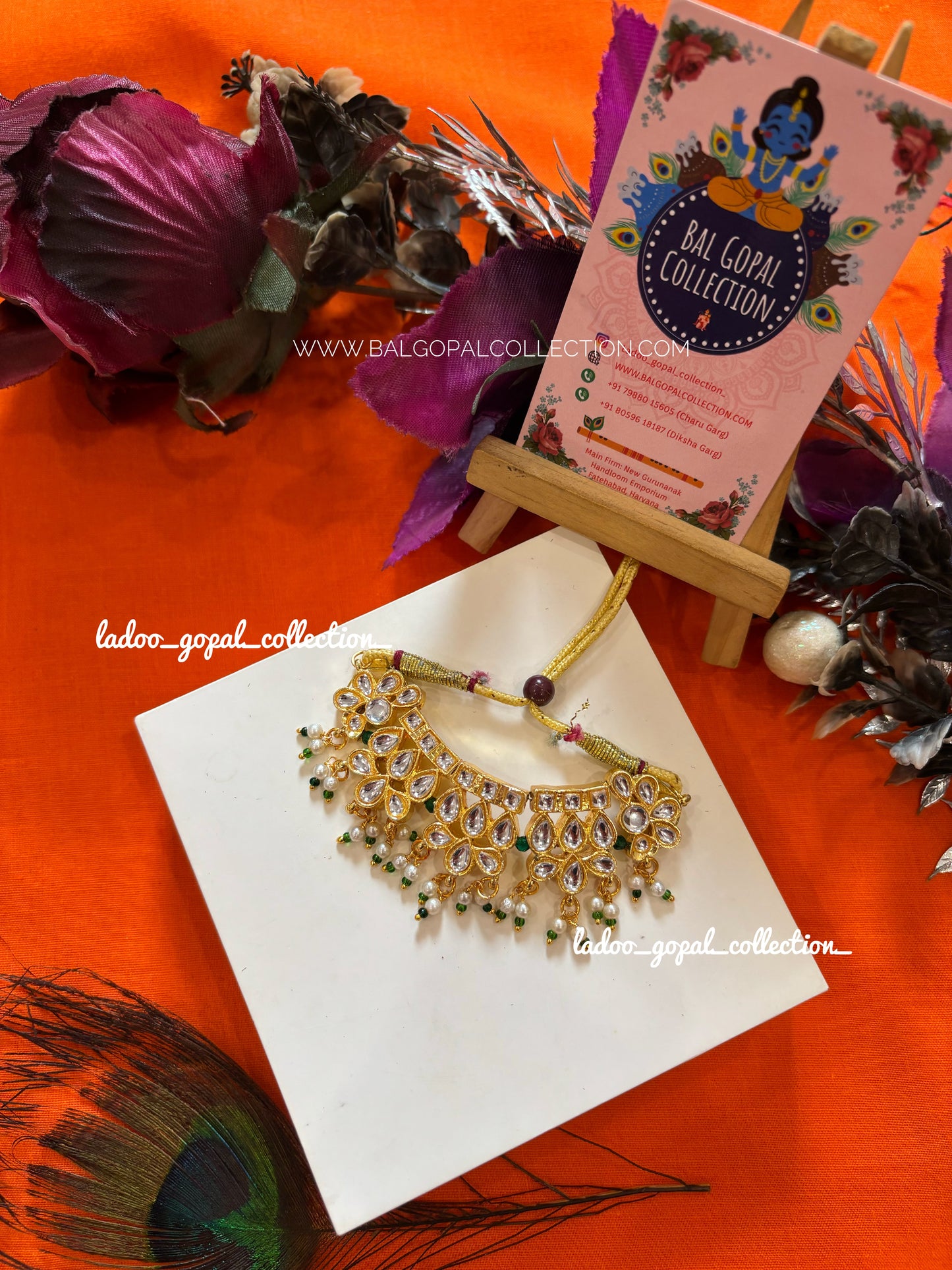 Pure kundan choker for laddu gopal size 6-7-8