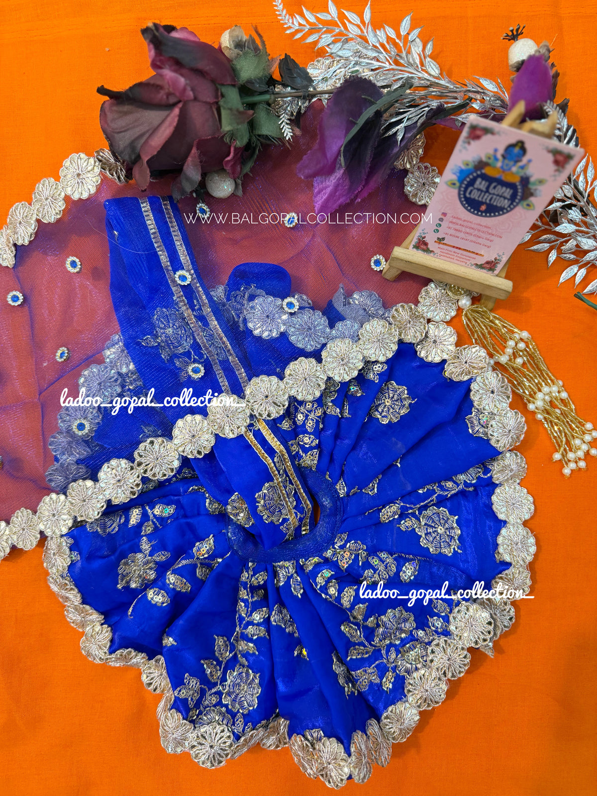 Royal blue poshak for laddu gopal/ radha rani