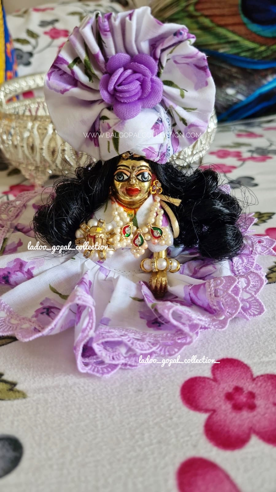 Pure cotton white poshak for laddu gopal