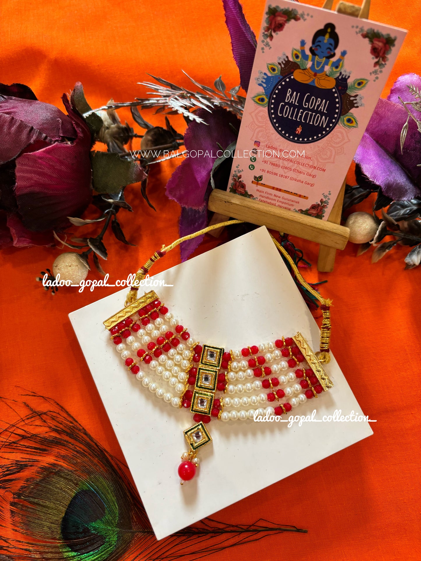 Big Raj red mala for laddu Gopal