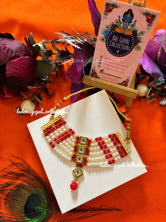 Big Raj red mala for laddu Gopal