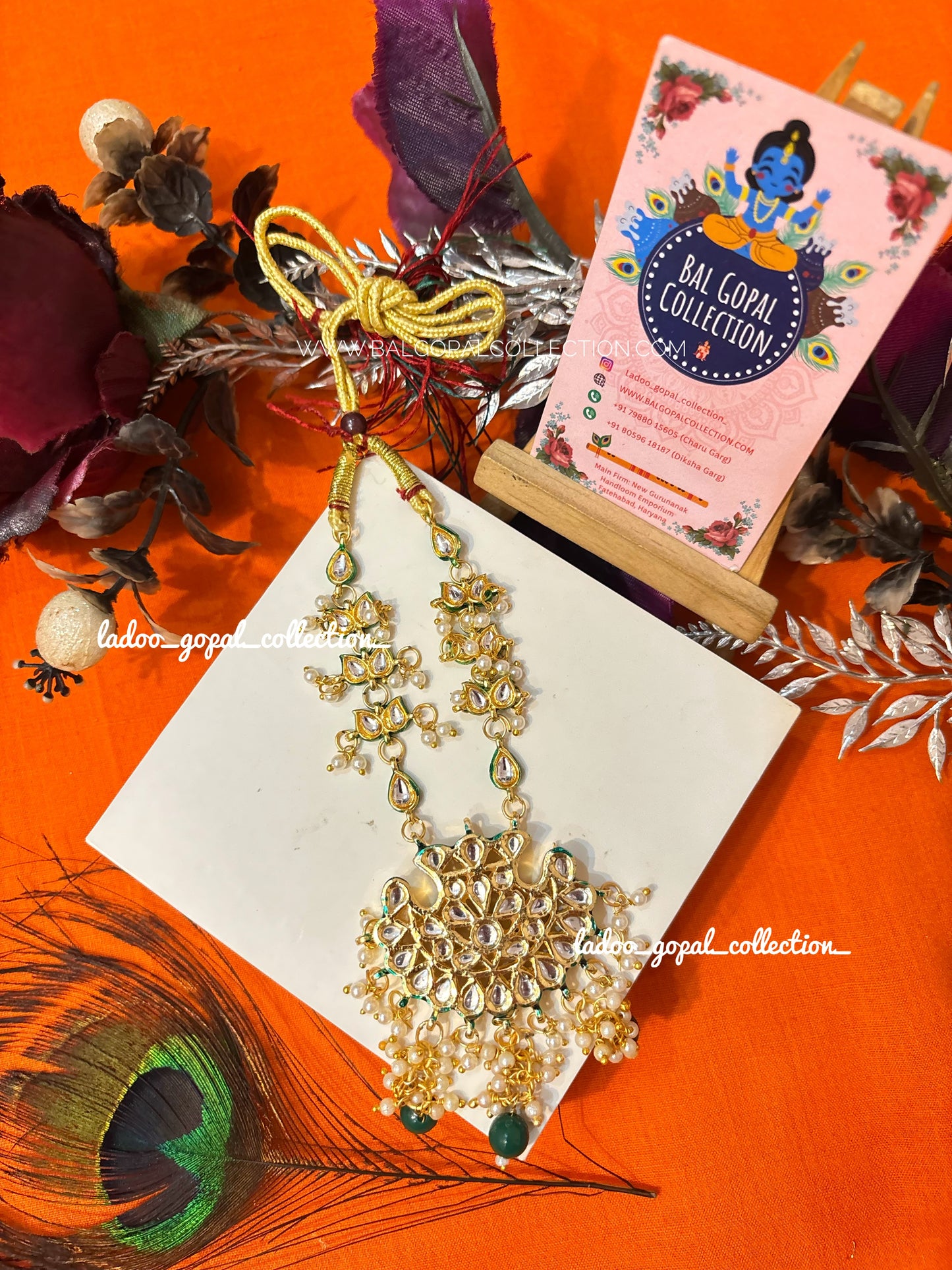 Heavy jadau mala for Radha Krishna