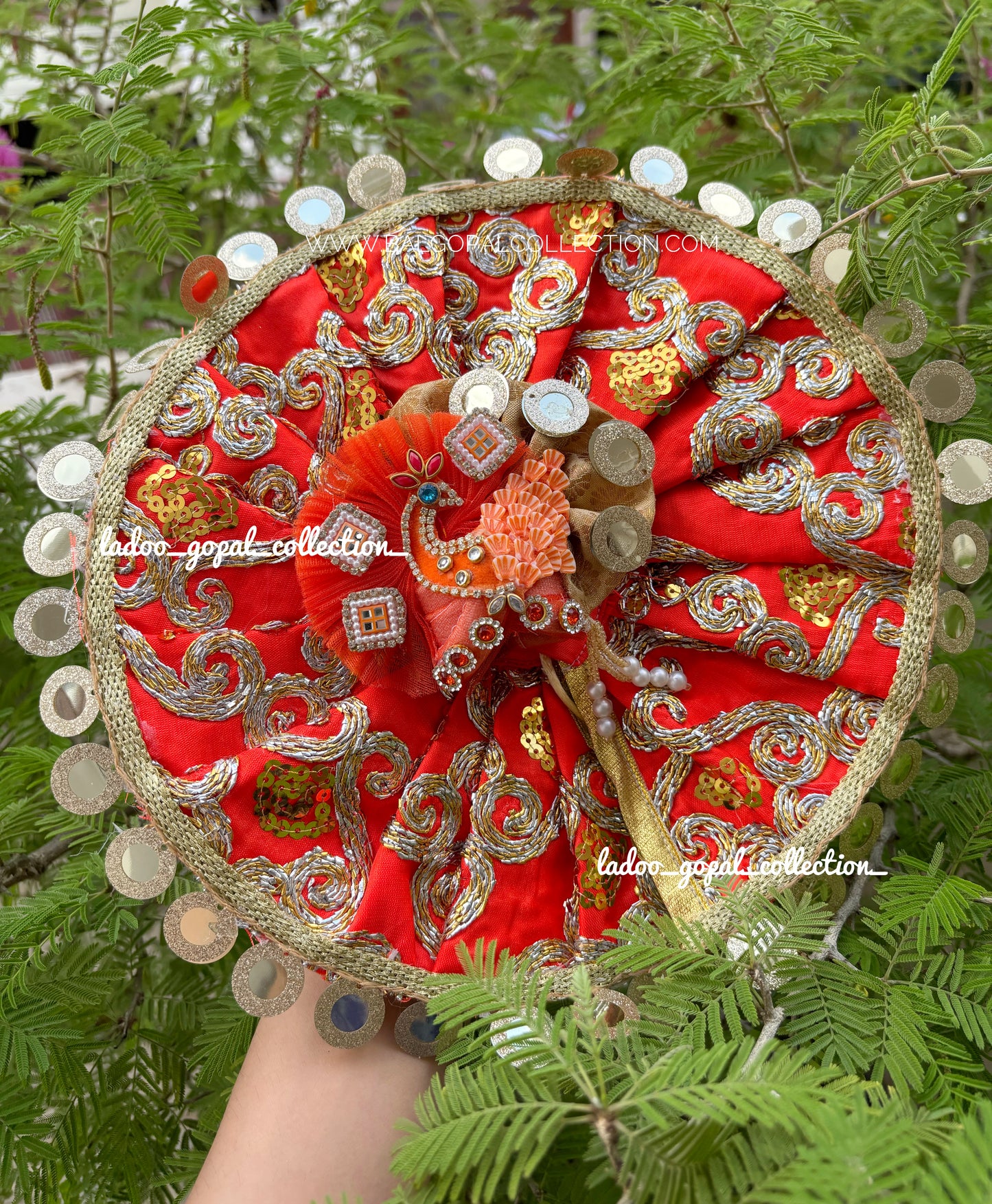 Heavy orange poshak for laddu gopal/ Radha rani