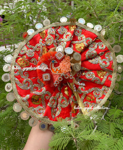 Heavy orange poshak for laddu gopal/ Radha rani