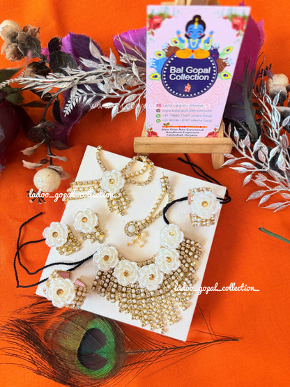 Handmade Flower pearl shringar for Radha rani
