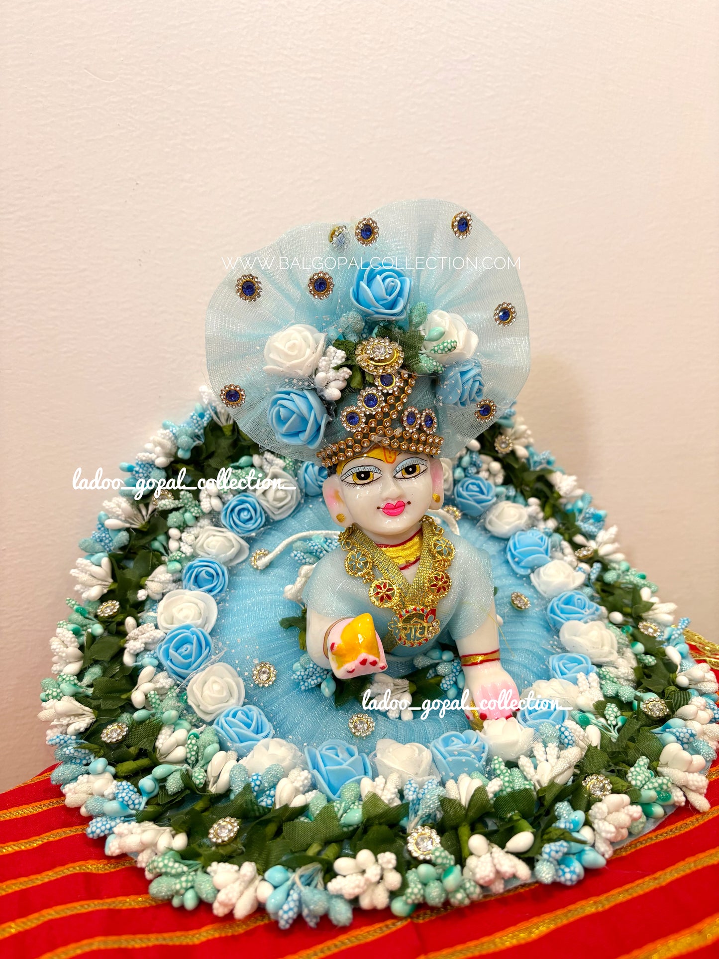 Neelgagan poshak for laddu gopal with pagdi