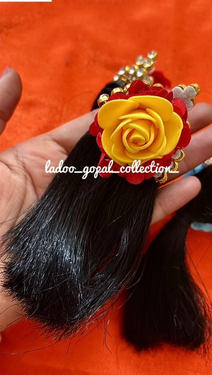 Heavy designer hair for Radha Rani Open/Choti Kesh size 1-2-3| Deity Hair Accessory