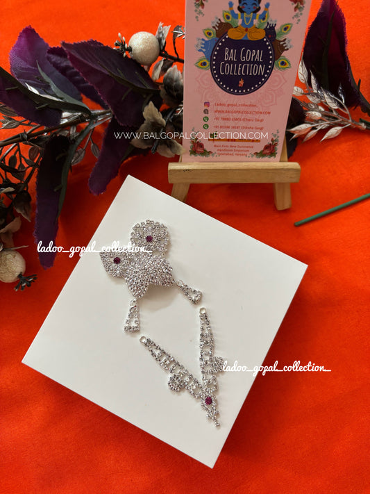 Silver mala mukut set for laddu gopal