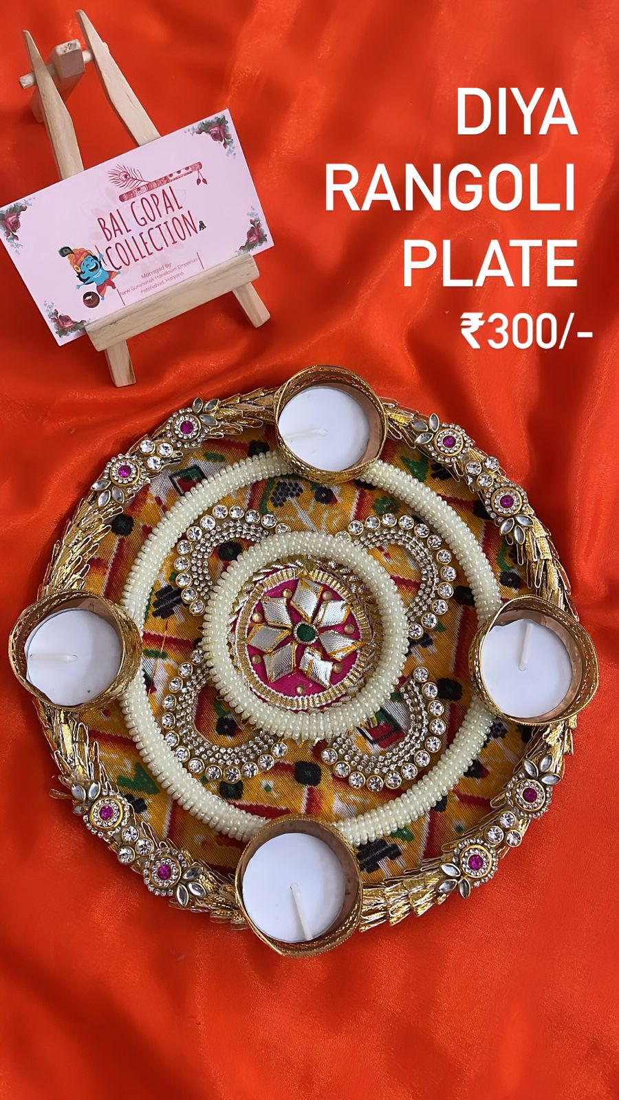 Diya rangoli plate