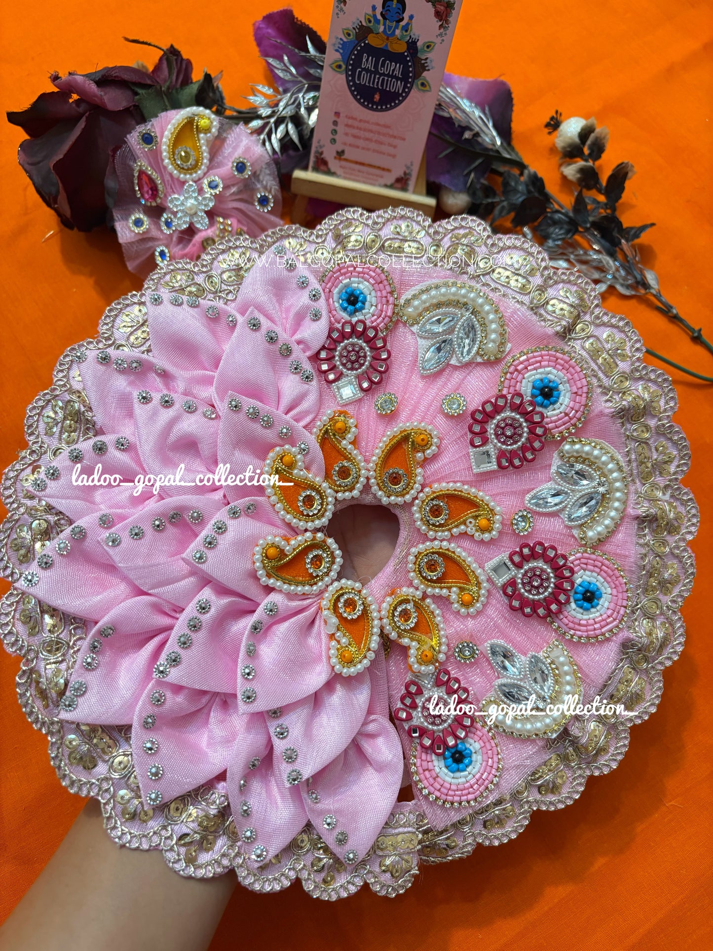 Heavy pink poshak for laddu gopal