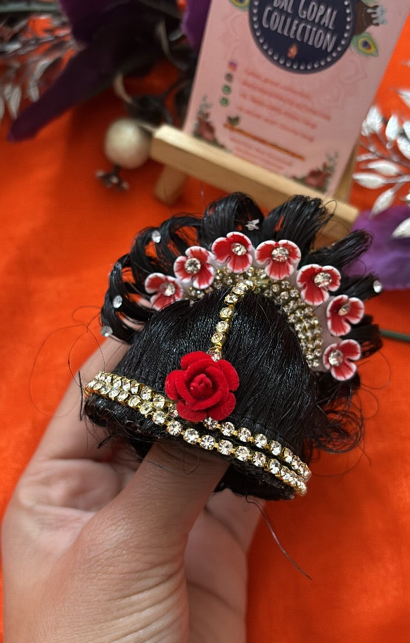 Heavy floral juda for Radha Rani idol