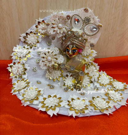 White moon laddu gopal poshak