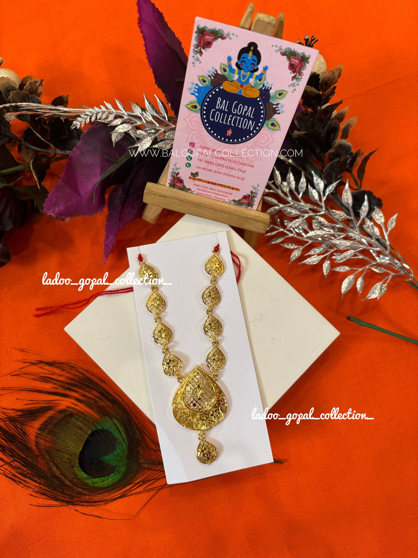 Gold long mala for Radha krishna