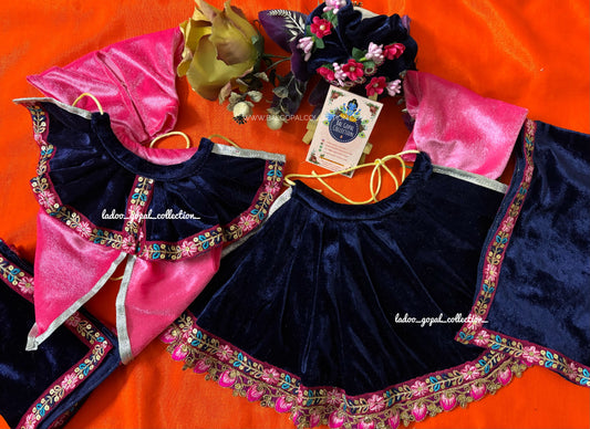 Velvet Radha-krishna Poshak (RK Set)