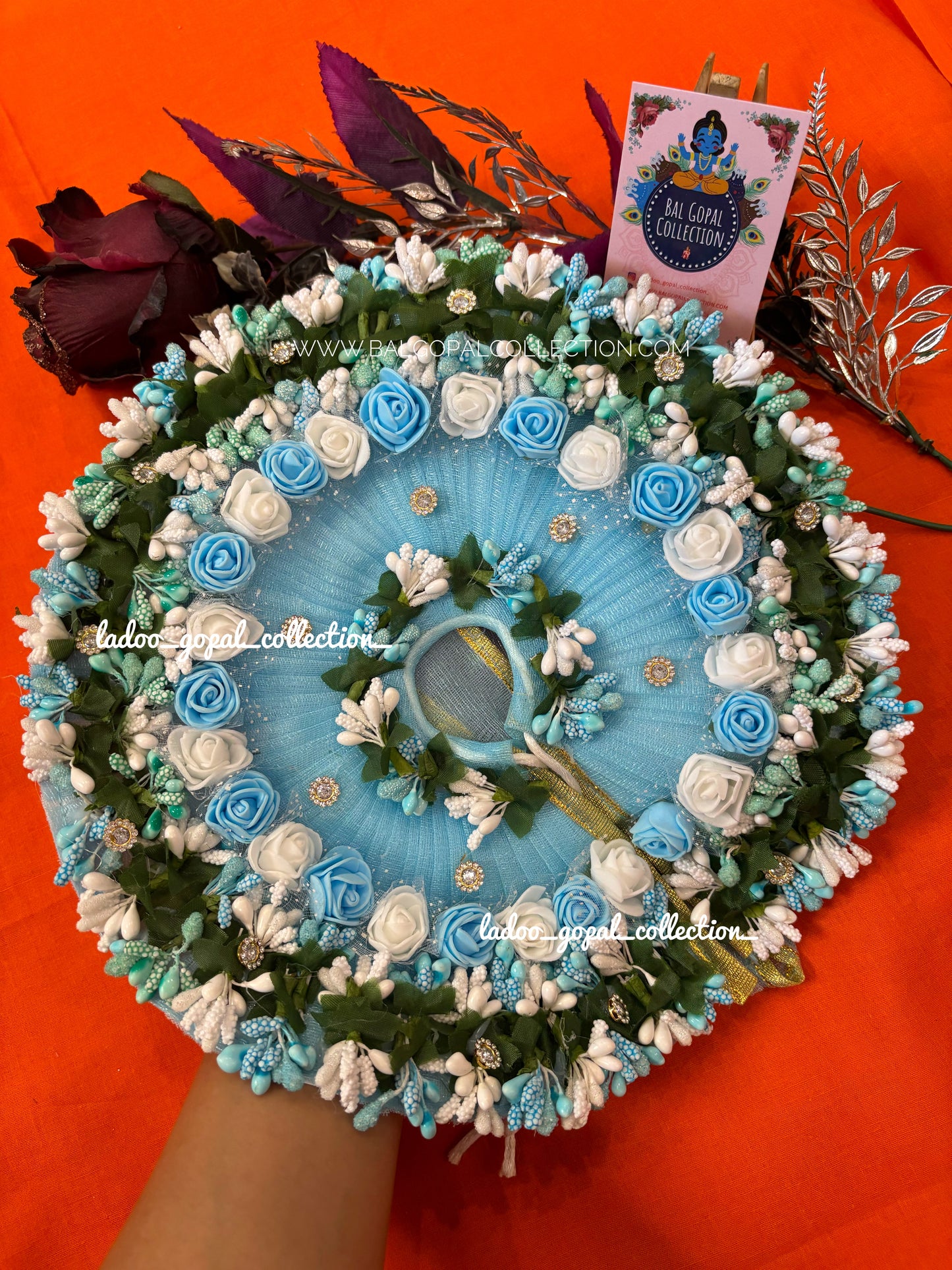Neelgagan poshak for laddu gopal with pagdi