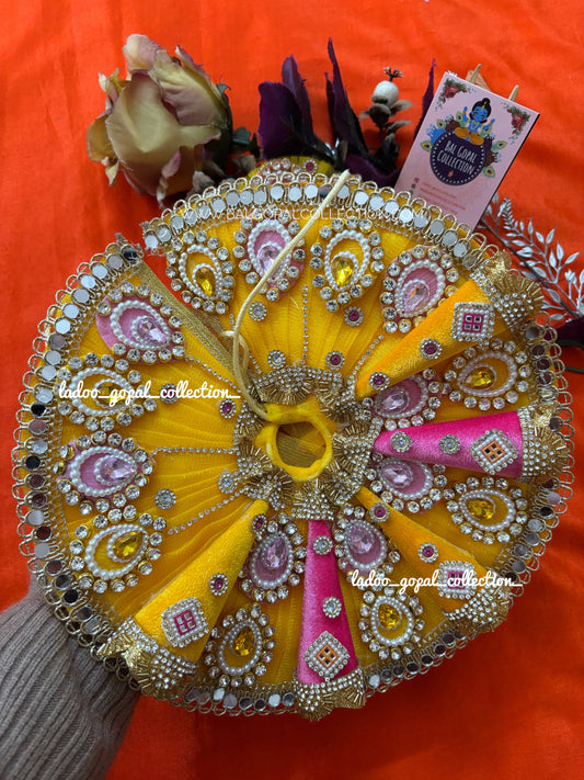 Heavy cone poshak with pagdi for laddu gopal