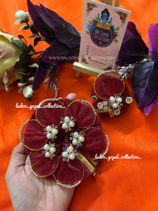Heavy red poshak for laddu gopal