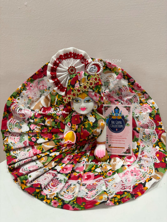 Cotton poshak with pagdi for laddu gopal
