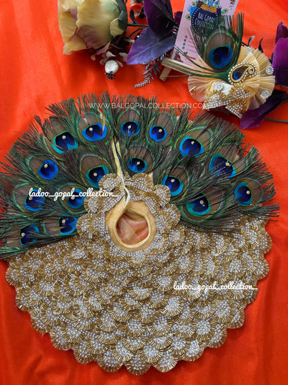 Swarn morpankhi poshak for laddu gopal