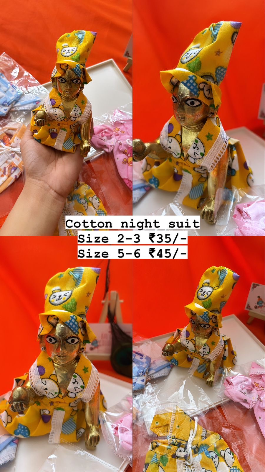 Cotton night suit for laddu gopal