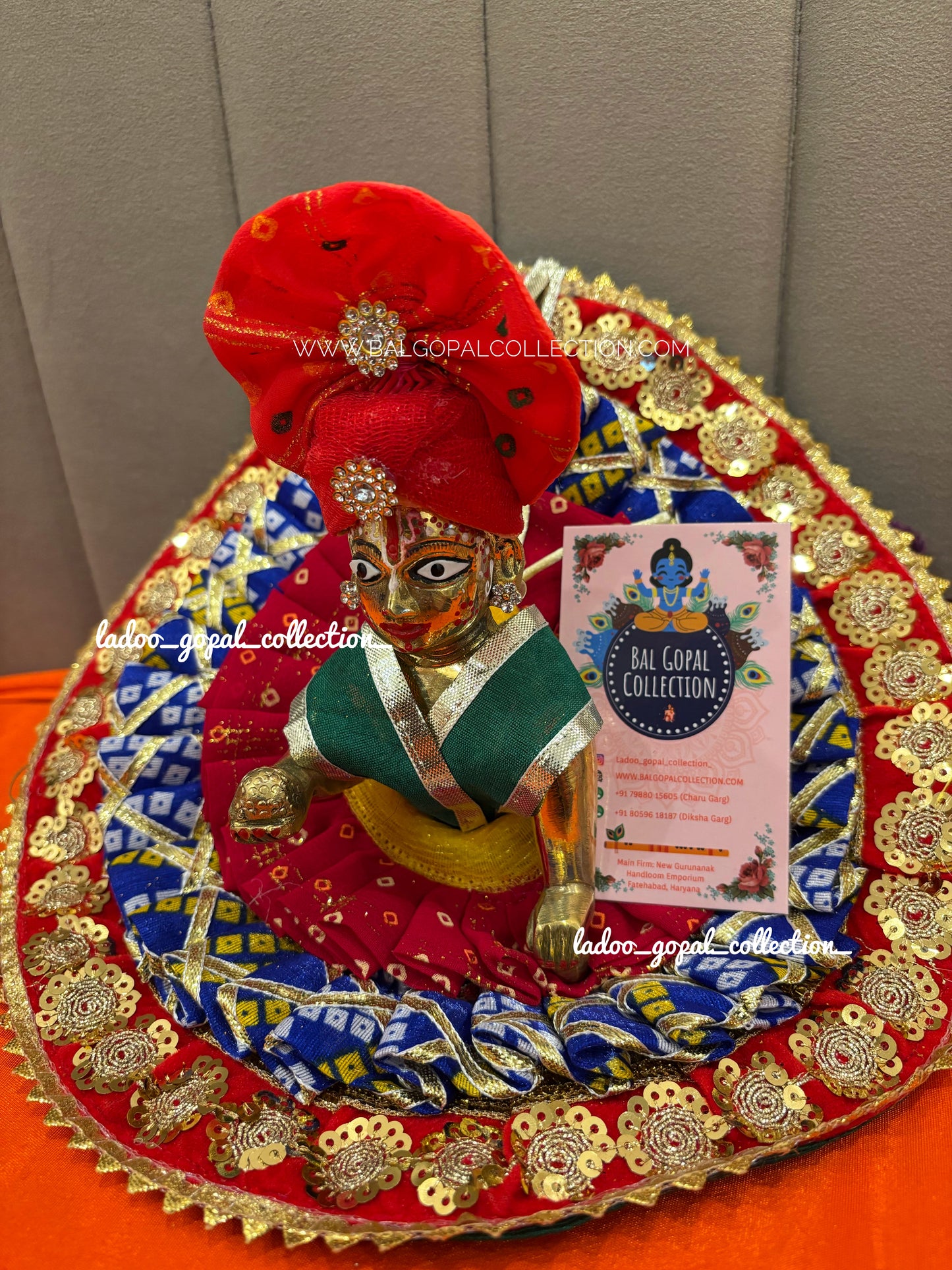 Heavy bandhej poshak for laddu gopal size 5