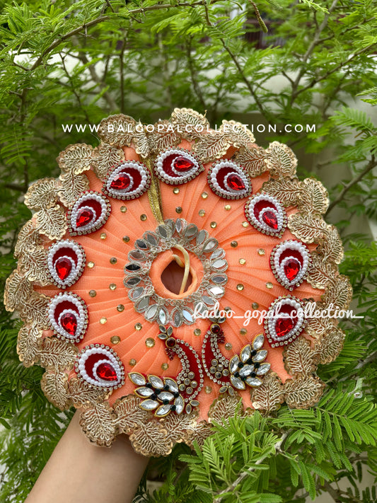 Heavy peacock poshak for laddu gopal