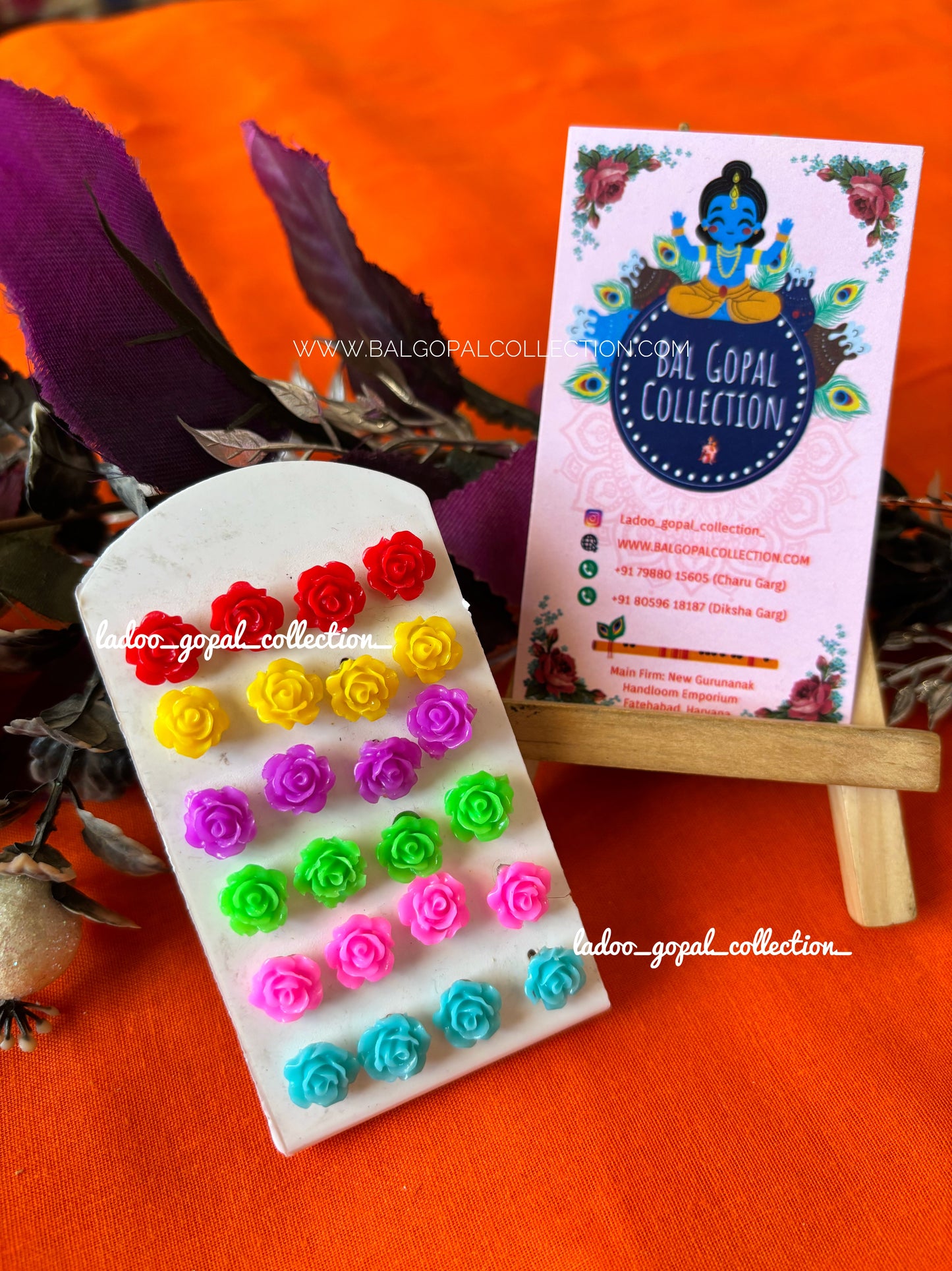 Earrings/Tops for laddu gopal (set of 3)