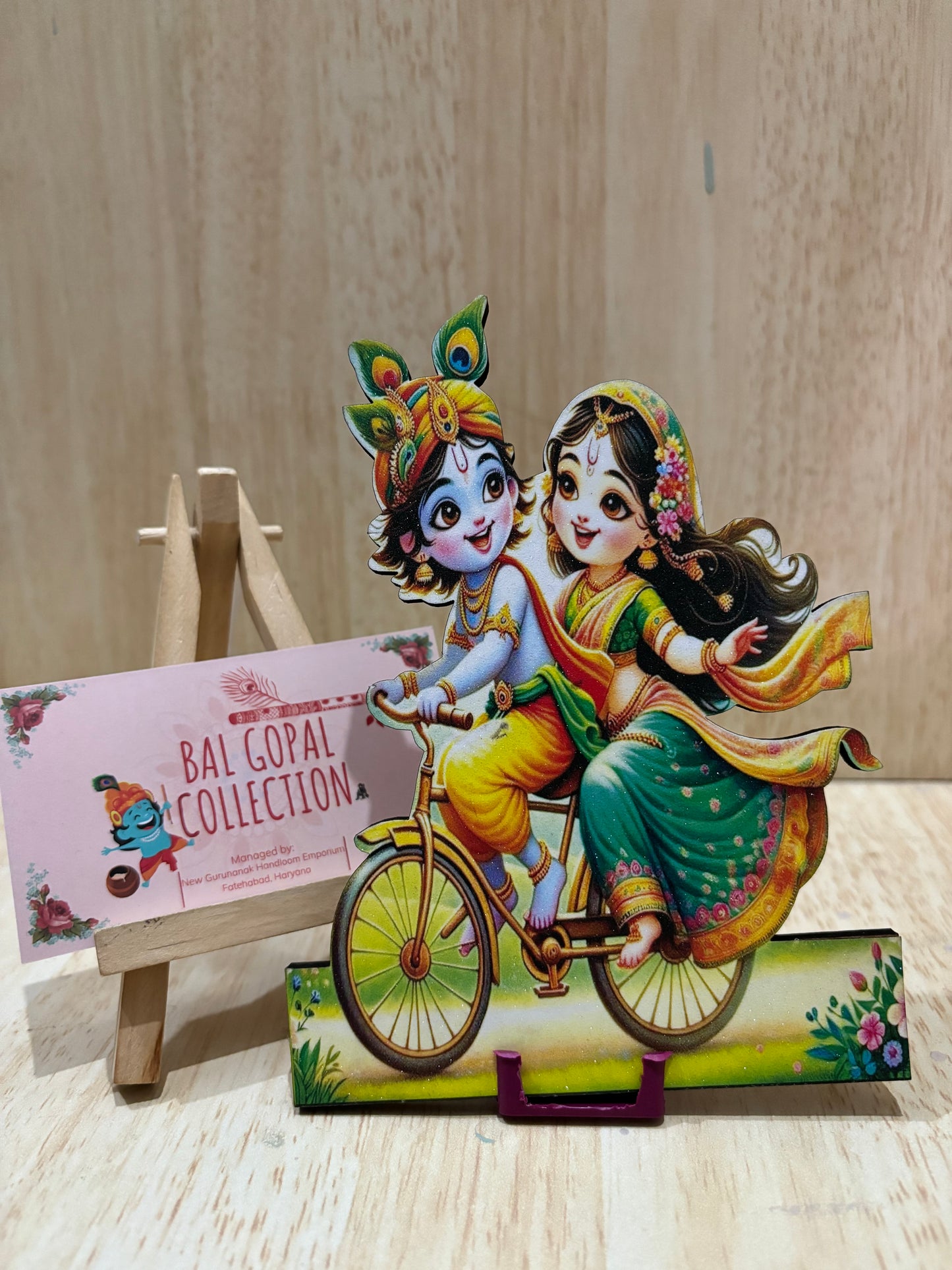 Wooden cut out for laddu gopal