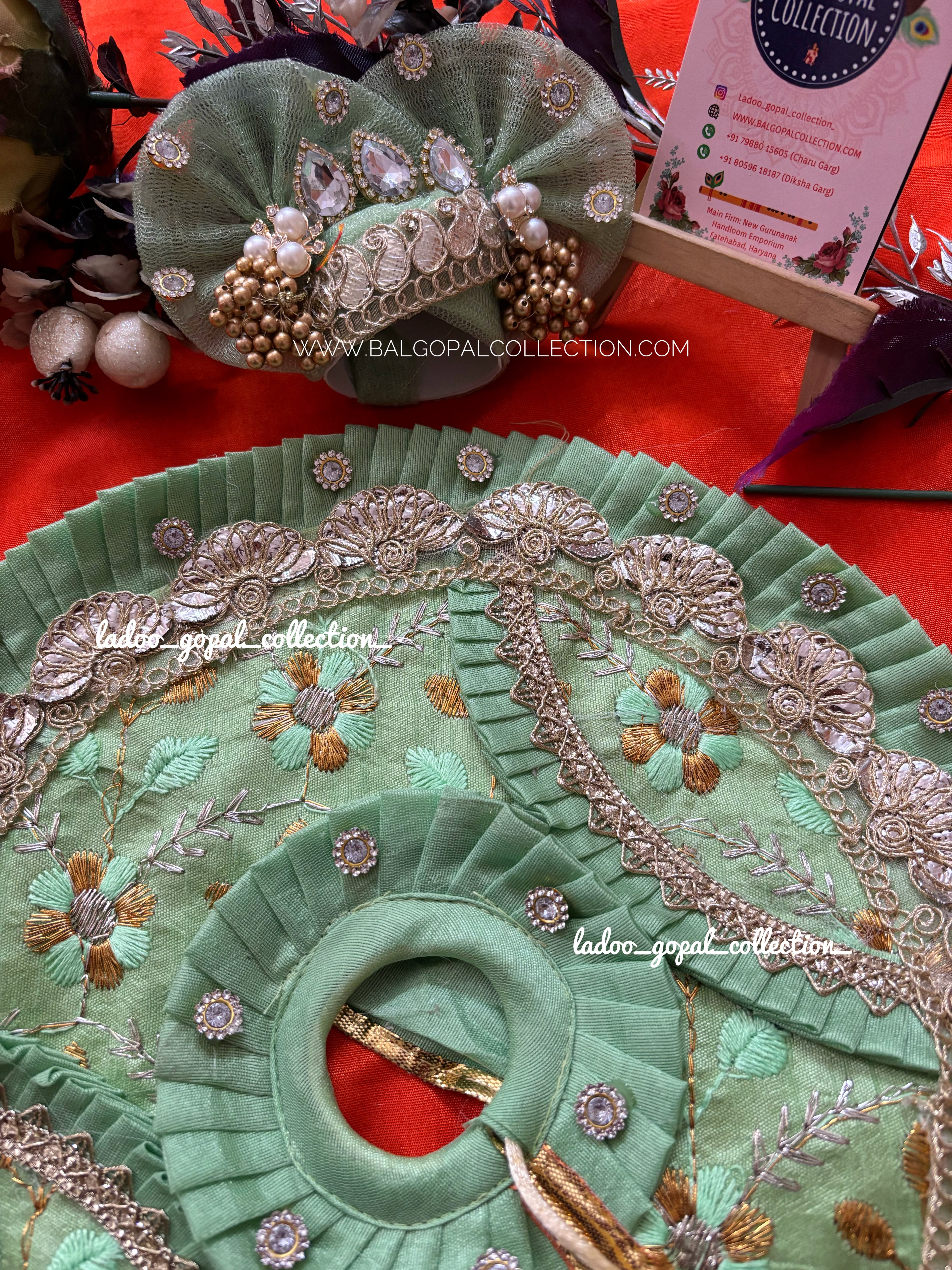 Green poshak for laddu gopal – Bal Gopal Collection