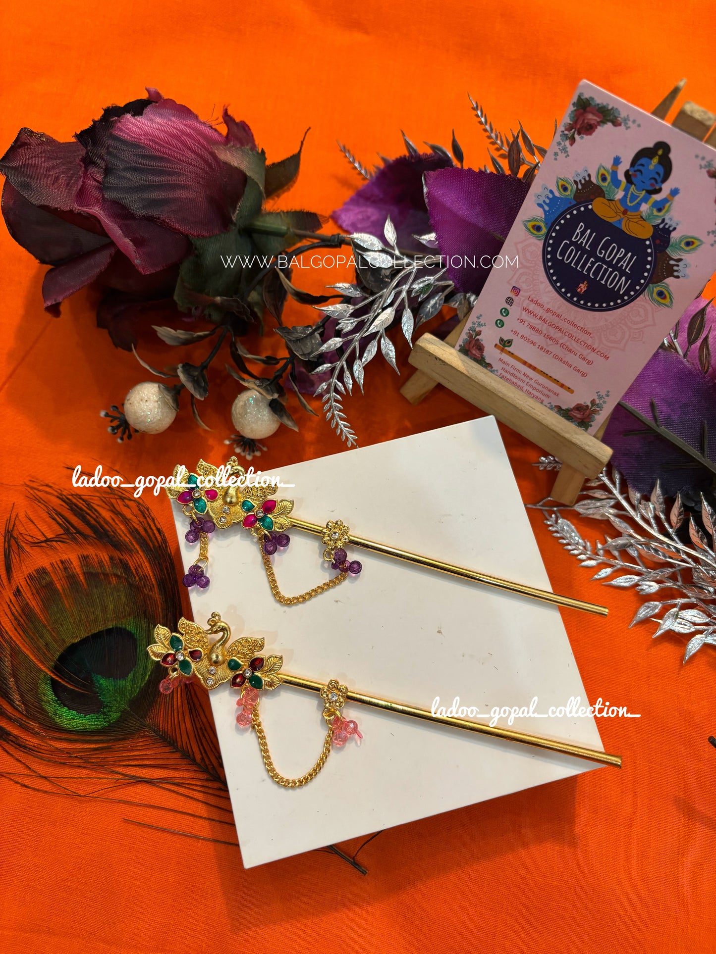 Premium peacock bansi for laddu gopal