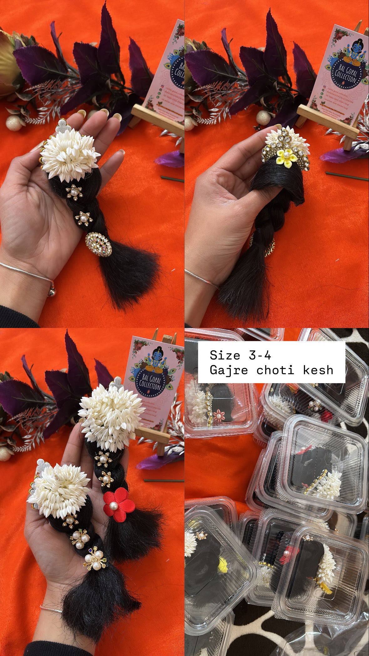 Heavy hair for Radha Rani Gajra choti Kesh l Deity Hair Accessory