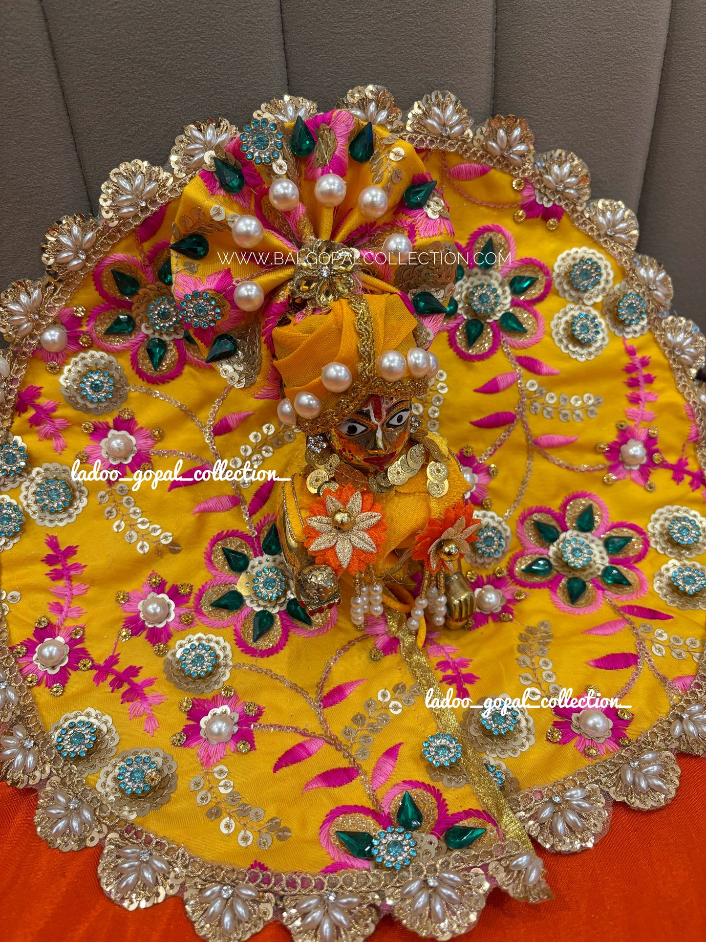 Yellow Heavy poshak for laddu gopal