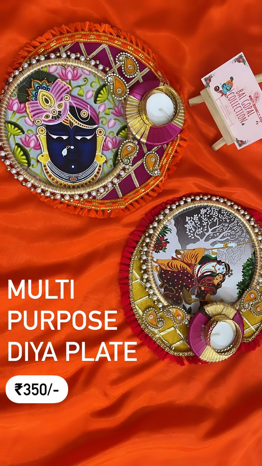 Multi purpose diya plate or tilak plate