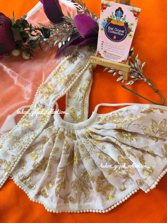 White lehnga for mata rani