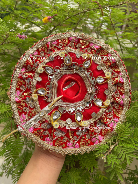 Red heavy poshak for laddu gopal