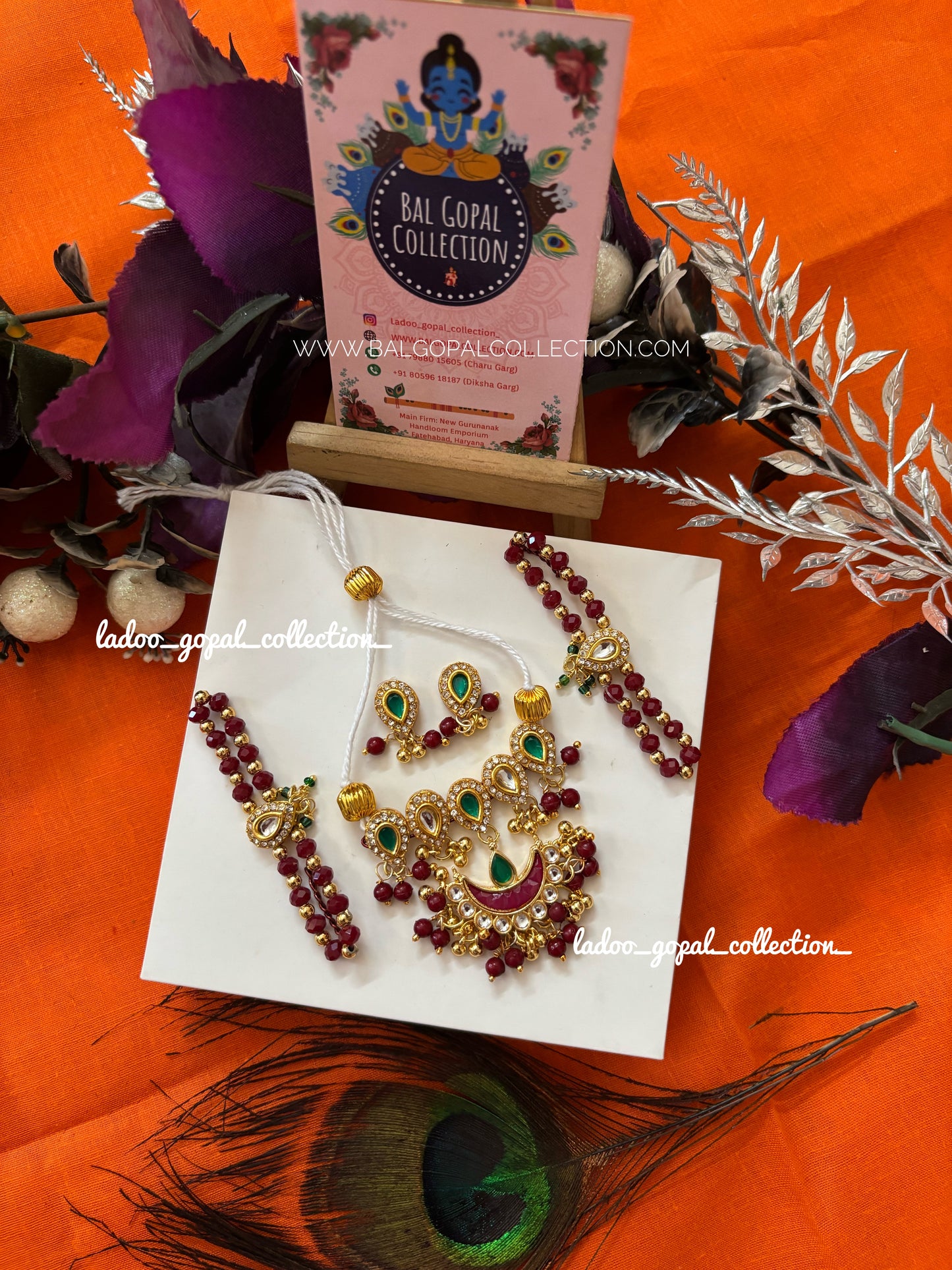 Vrindavan Rajwadi Kundan Mala Set