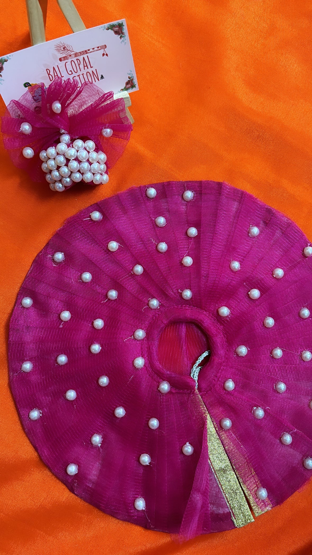 White beads poshak with pagdi for laddu gopal