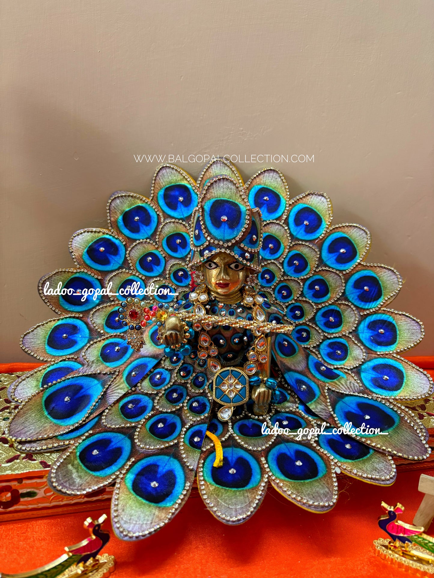 Peacock design dress for laddu gopal
