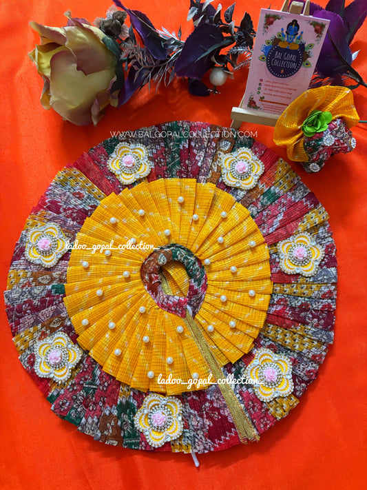 Summer frill poshak with pagdi for laddu gopal size 6