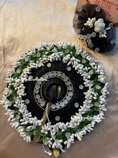 Black flowers poshak for laddu gopal